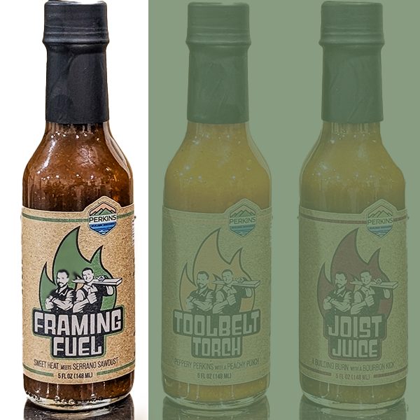 FRAMING FUEL Hot Sauce - Perkins Builder Brothers & Salce Collaboration - 5 fl. oz./148ml
