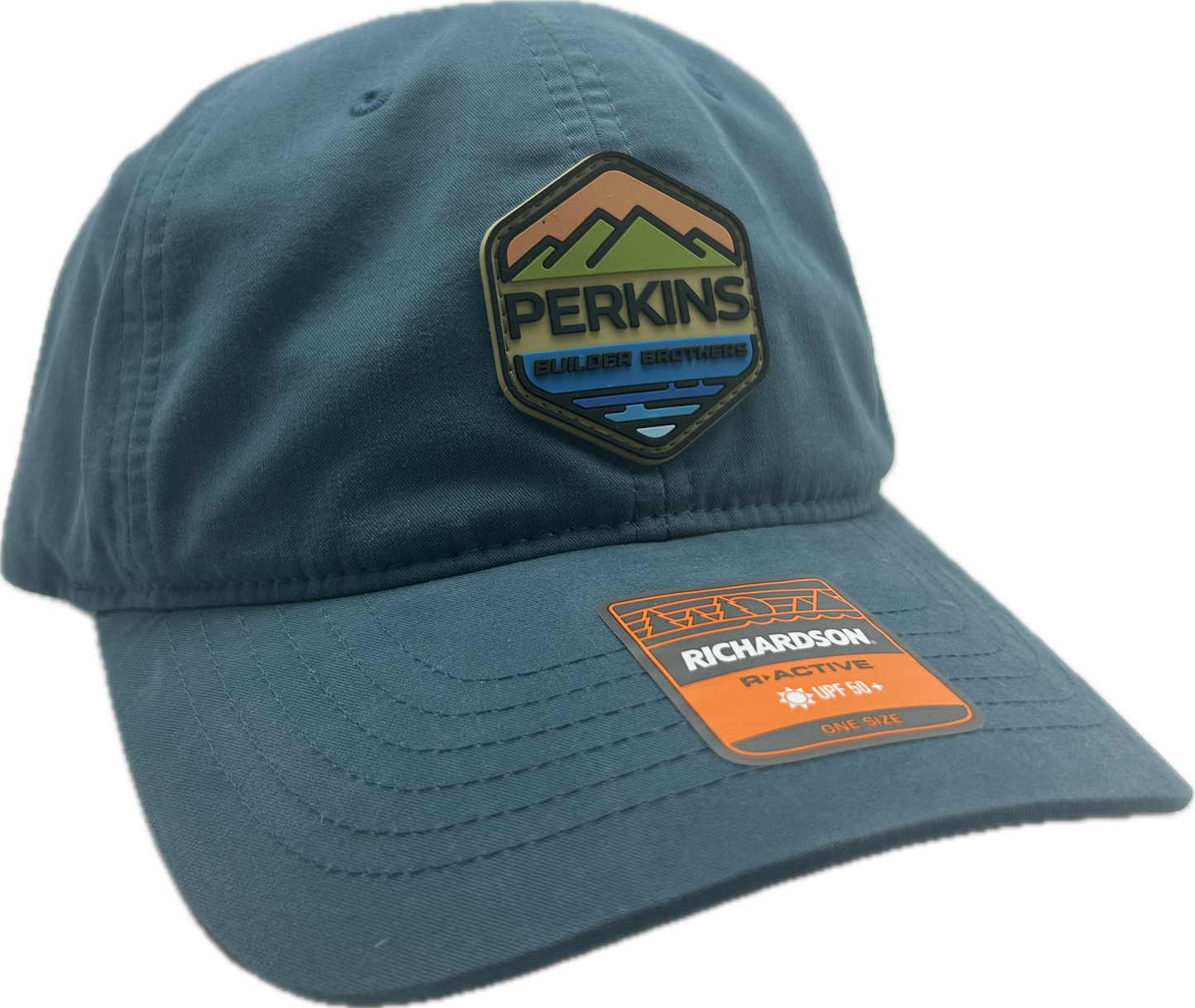 Full Color Rubber Patch - Richardson 938 Soft Twill Hat - Legion Blue (UPF 50+) - Perkins Builder Brothers