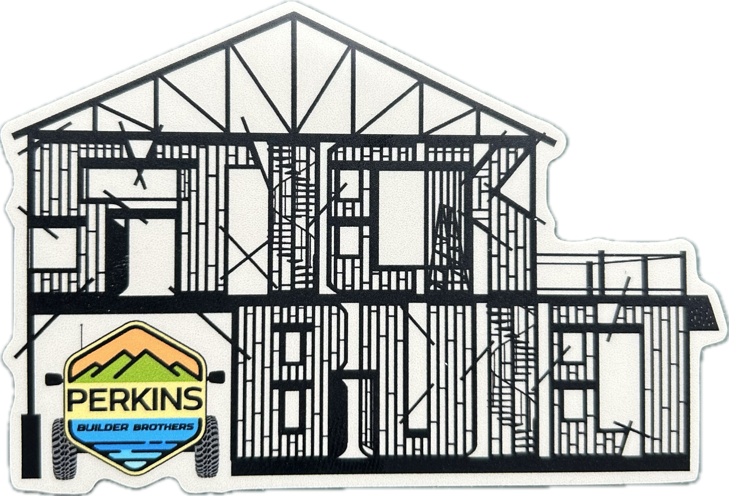 Pegatina Speed Square Smoky Mountains de 4"x1.5" - Perkins Builder Brothers