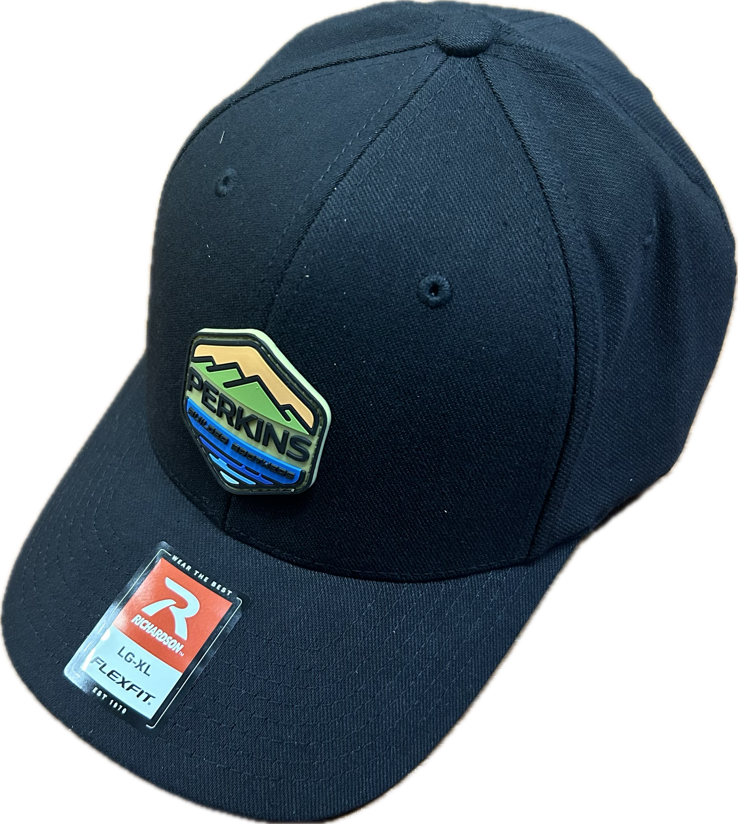 Full Color Rubber Patch - Richardson 185 R-Flex Hat - Black - Perkins Builder Brothers