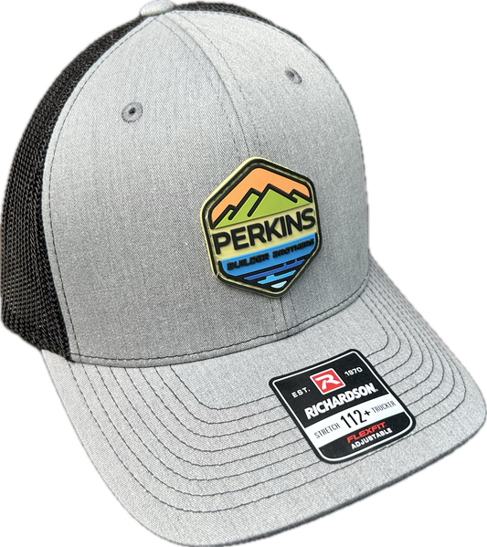 Perkins Builder Brothers sombrero con parche de goma negro y gris