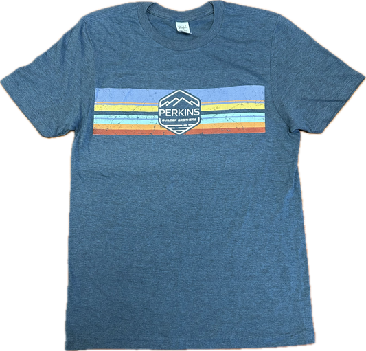 Camiseta para hombre - Carbón - Perkins Builder Brothers Logo Retro Stripes