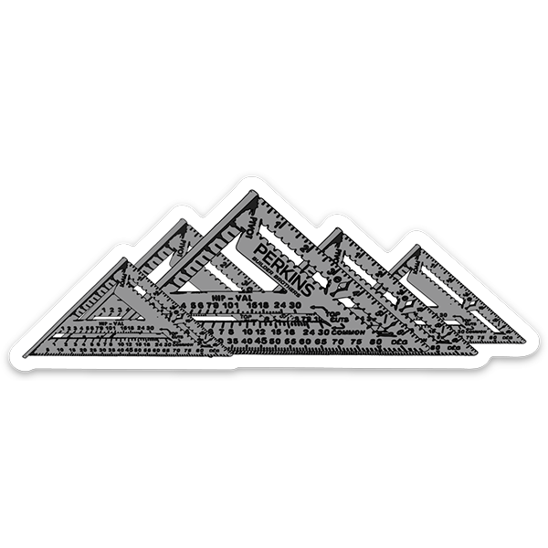 Pegatina Speed Square Smoky Mountains de 4"x1.5" - Perkins Builder Brothers