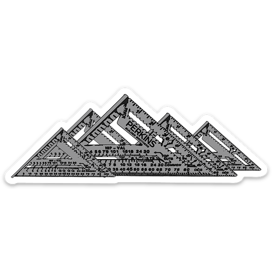 Pegatina Speed Square Smoky Mountains de 4"x1.5" - Perkins Builder Brothers