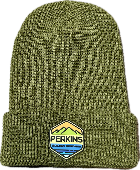 Full Color Rubber Patch - Richardson 146 Waffle Knit Beanie - Perkins Builder Brothers