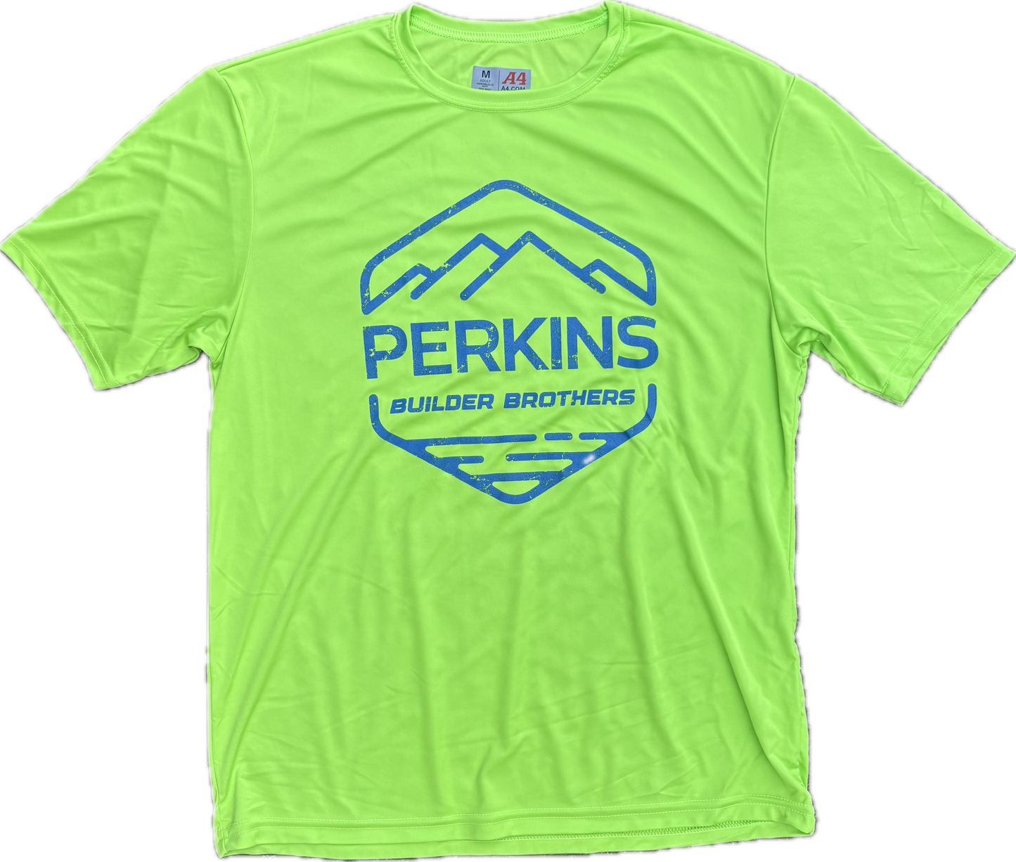 Performace Crew Short Sleeve Mens T-Shirt -  Perkins Builder Brothers Distressed Logo