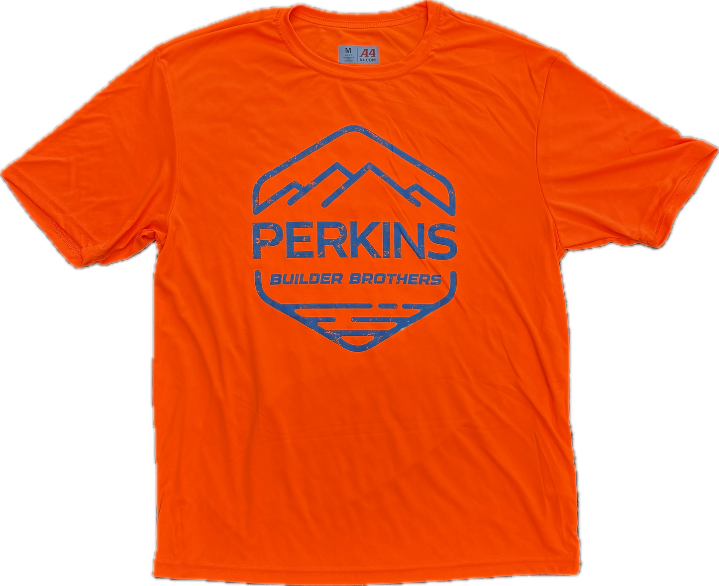 Performace Crew Short Sleeve Mens T-Shirt -  Perkins Builder Brothers Distressed Logo