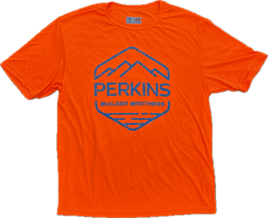 Performace Crew Short Sleeve Mens T-Shirt -  Perkins Builder Brothers Distressed Logo