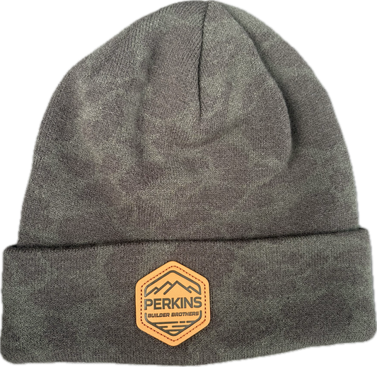 Genuine Leather Patch - Richardson 126 Duck Camo Beanie - Sable - Perkins Builder Brothers