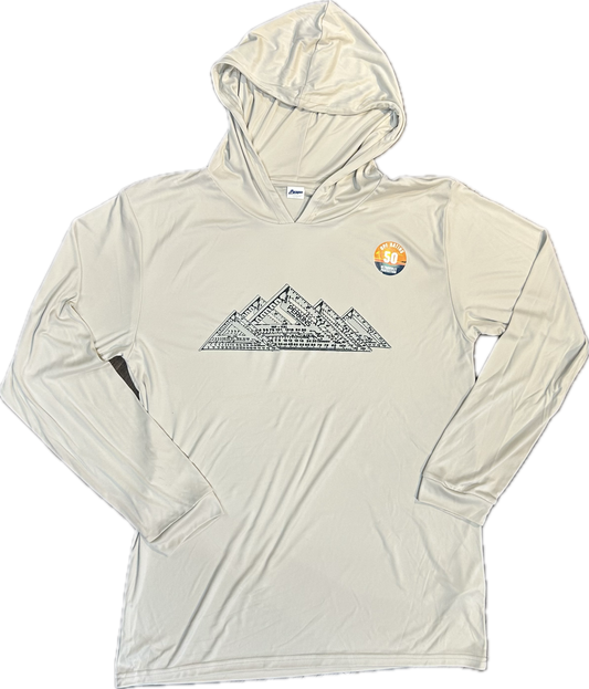 UPF 50+ Hooded Long Sleeve No-Sun Shirt - Aluminium - Speed Square Mountians