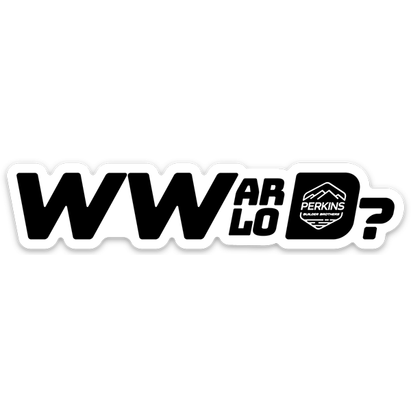 4"x1" WWArloD? Sticker - What Would Arlo Do? - Perkins Builder Brothers