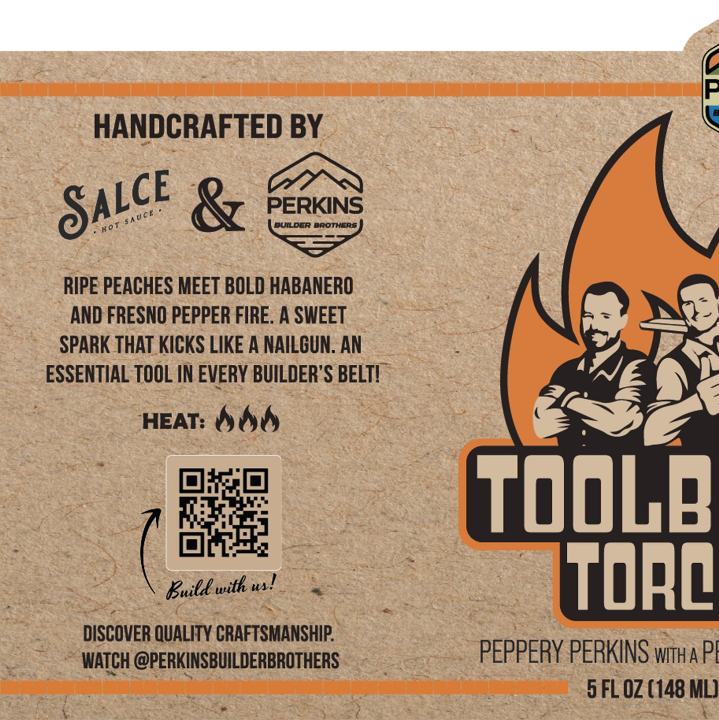 TOOLBELT TORCH Hot Sauce - Perkins Builder Brothers & Salce Collaboration - 5 fl. oz./148ml